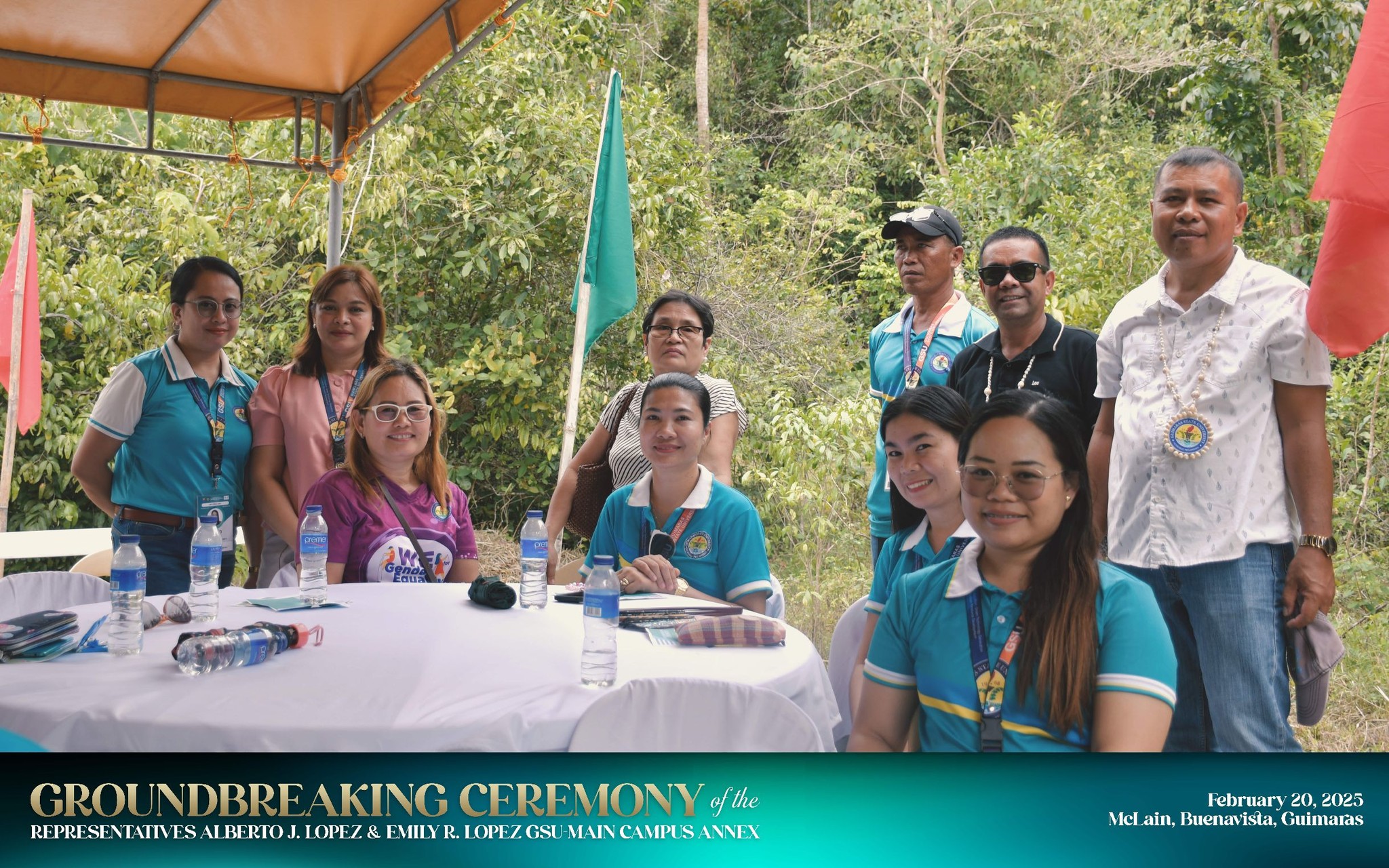 Gathering at the groundbreaking ceremony