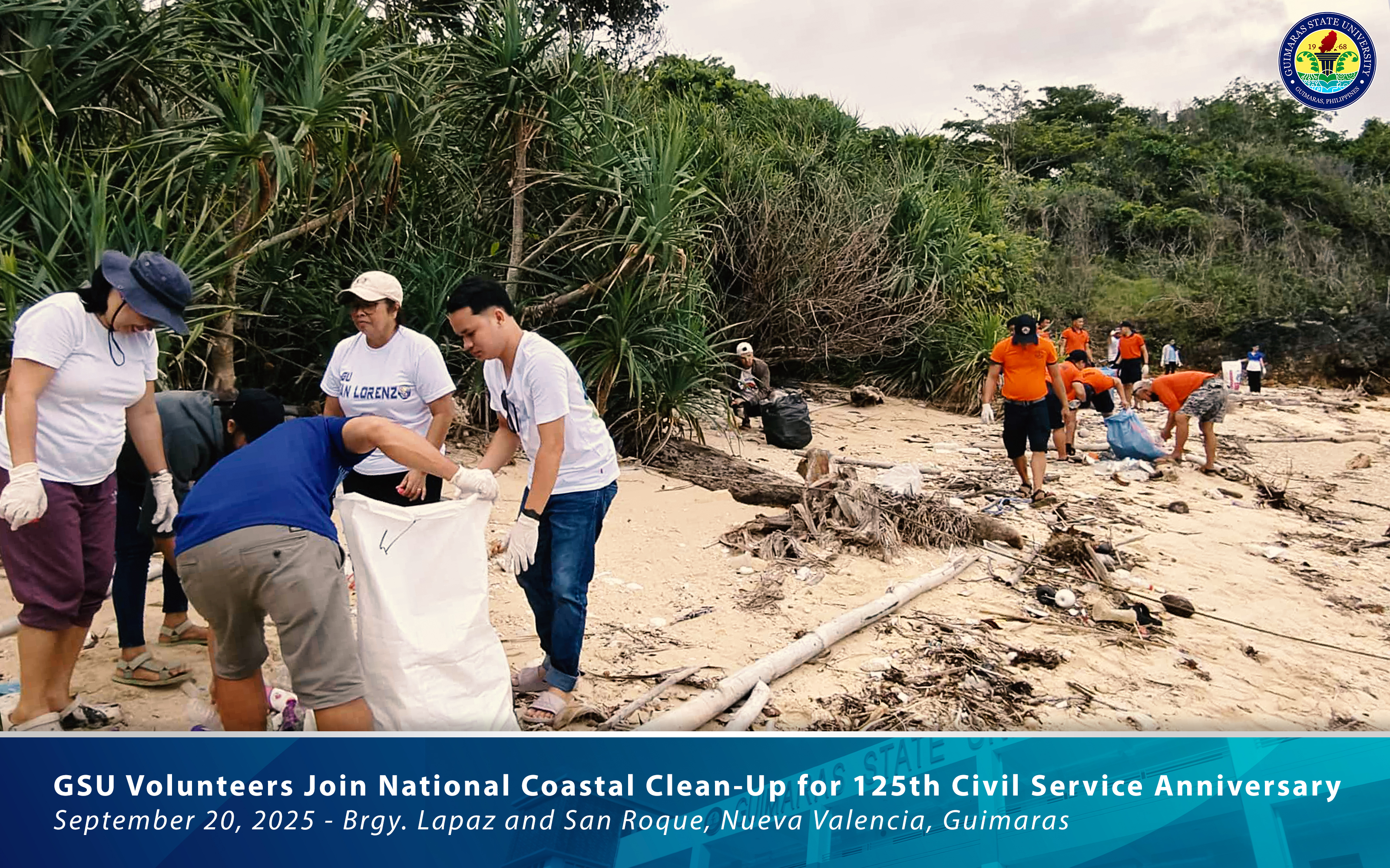 Volunteers collecting waste