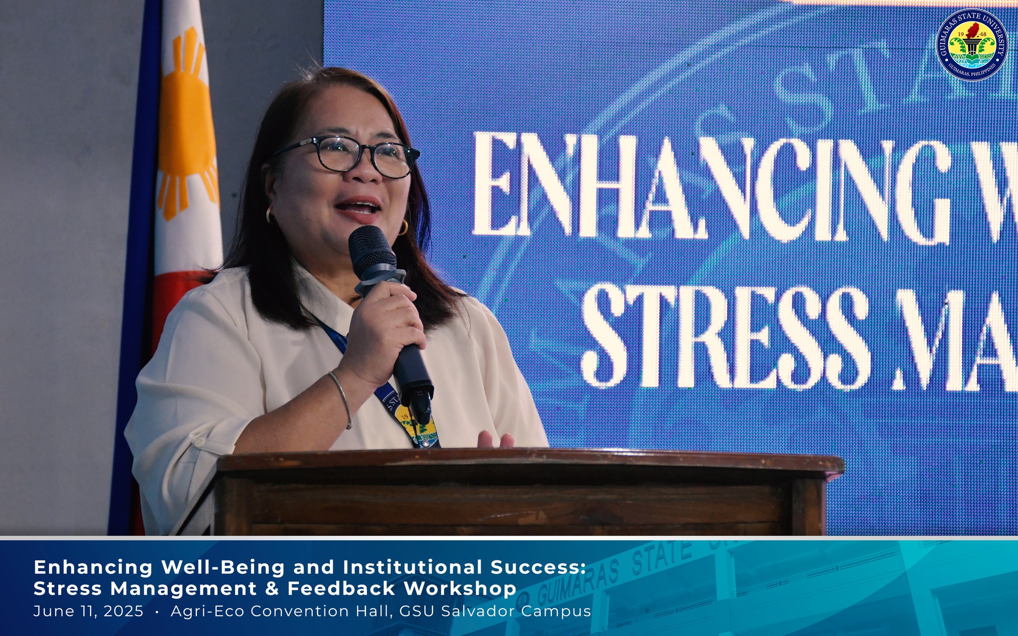 Pastor Rayos delivering lecture