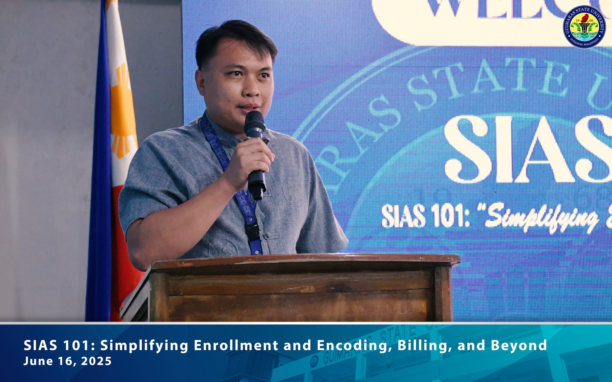 University President addressing participants