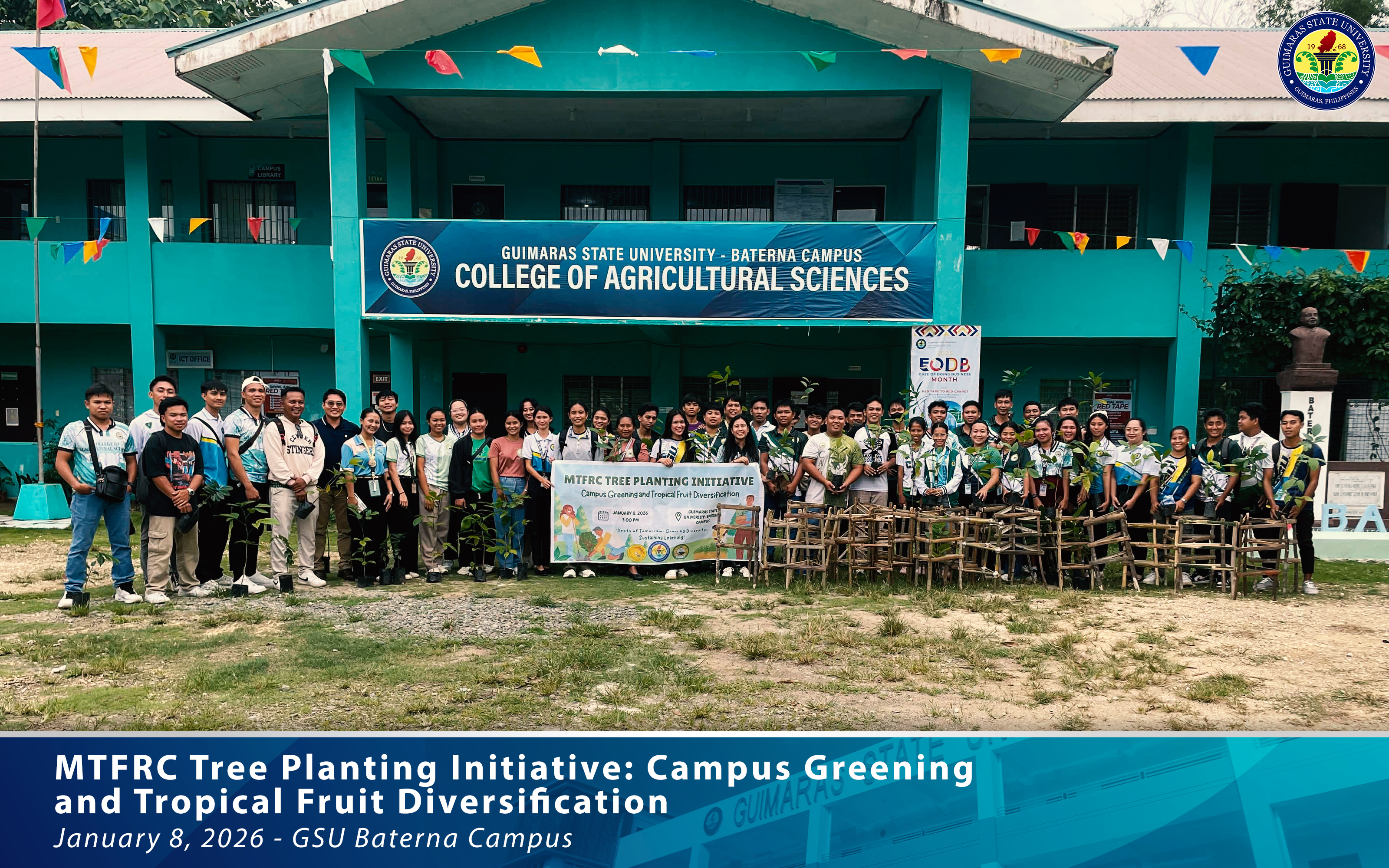 Students and faculty during tree planting