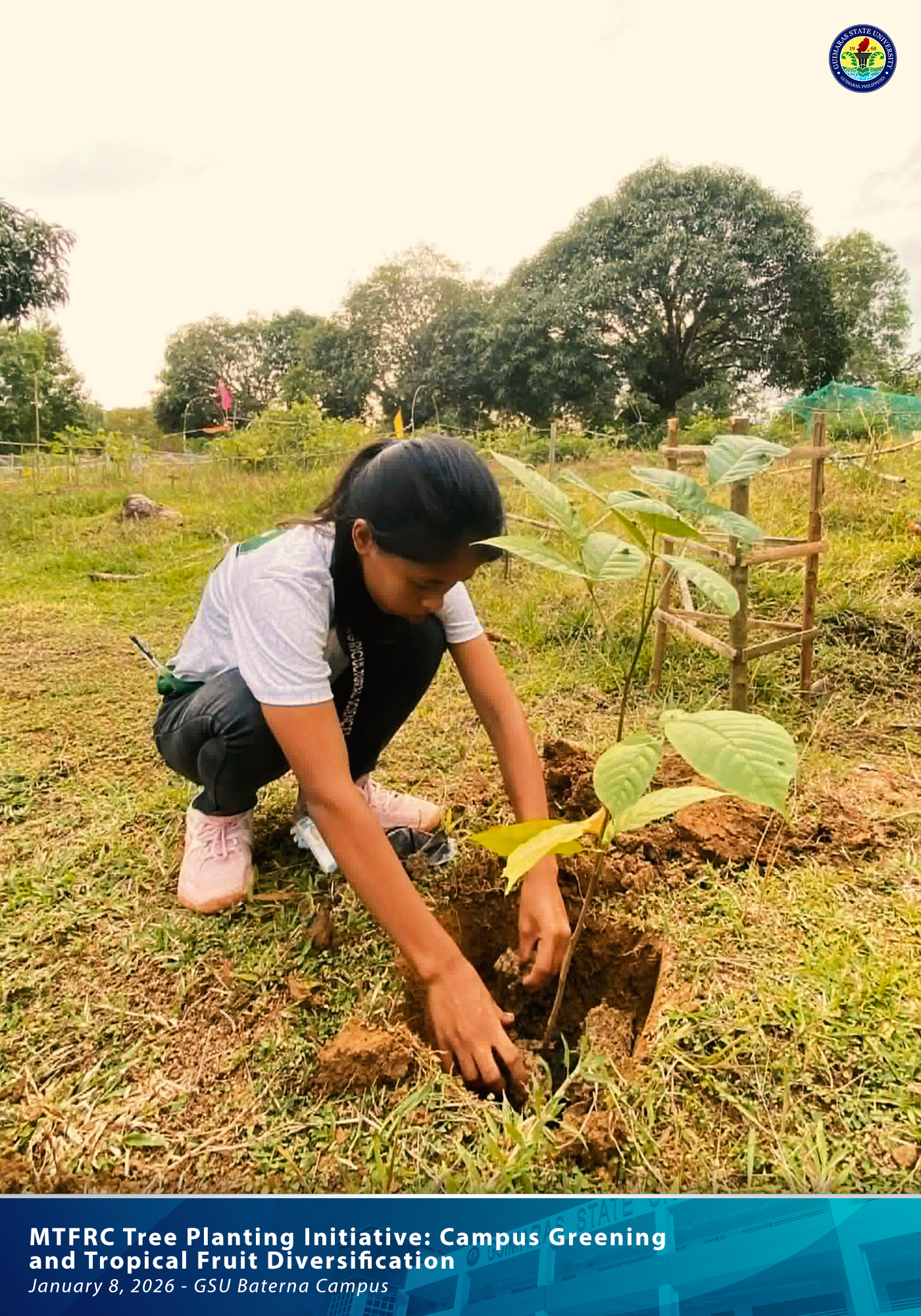 Students planting seedlings
