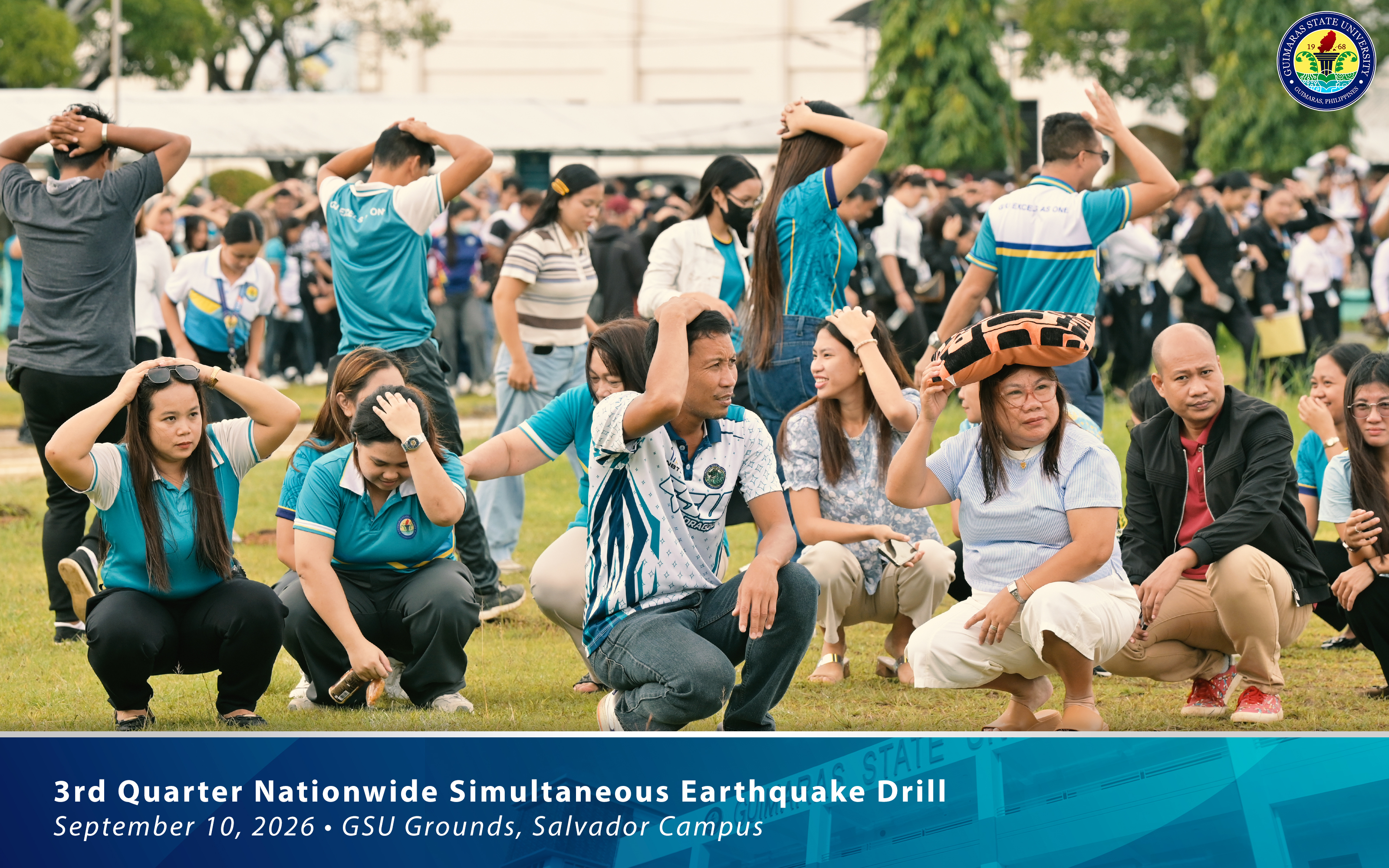 GSU faculty, staff, and students participating in the earthquake drill