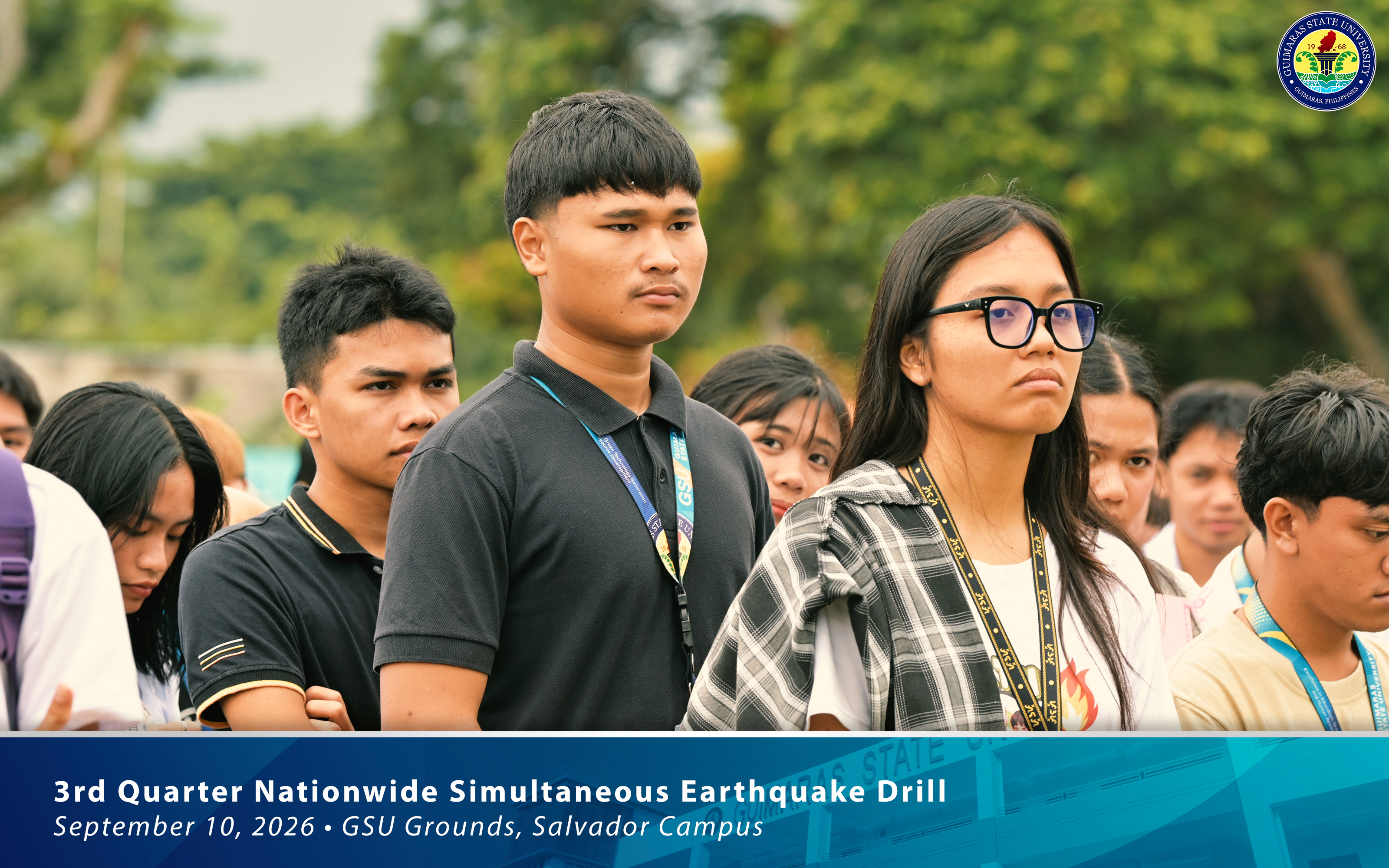 GSU officials and participants during the earthquake drill program