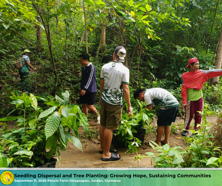 Participants planting tropical fruit seedlings at Pescio Farm