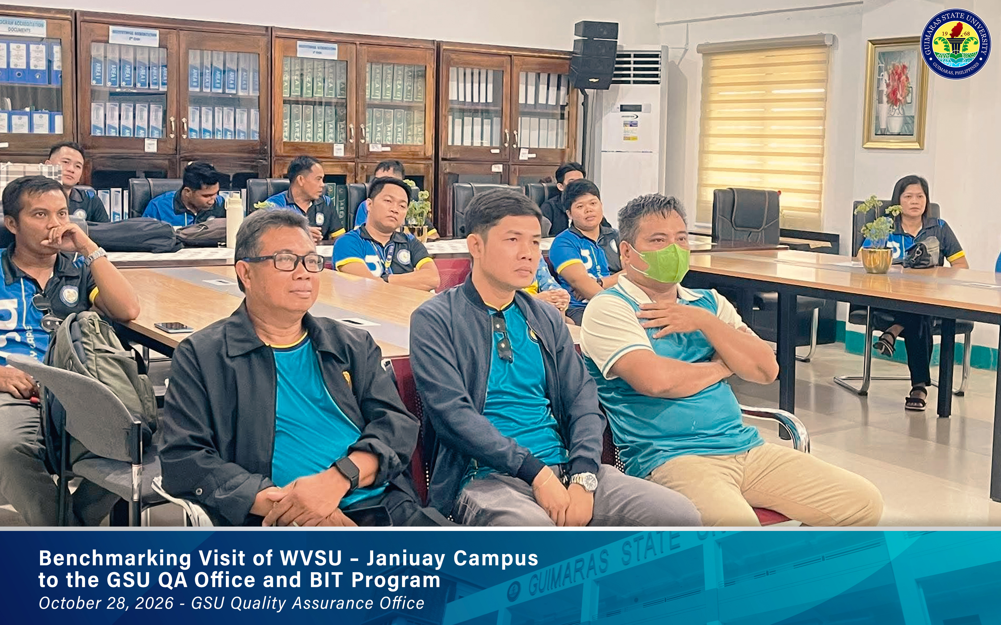 GSU Quality Assurance Office representatives and the WVSU–Janiuay Campus delegation during the benchmarking visit